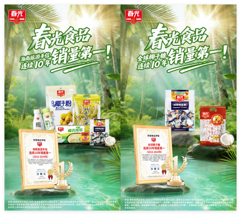 十年双冠！春光食品椰子糖与海南手信连续十年销量登顶